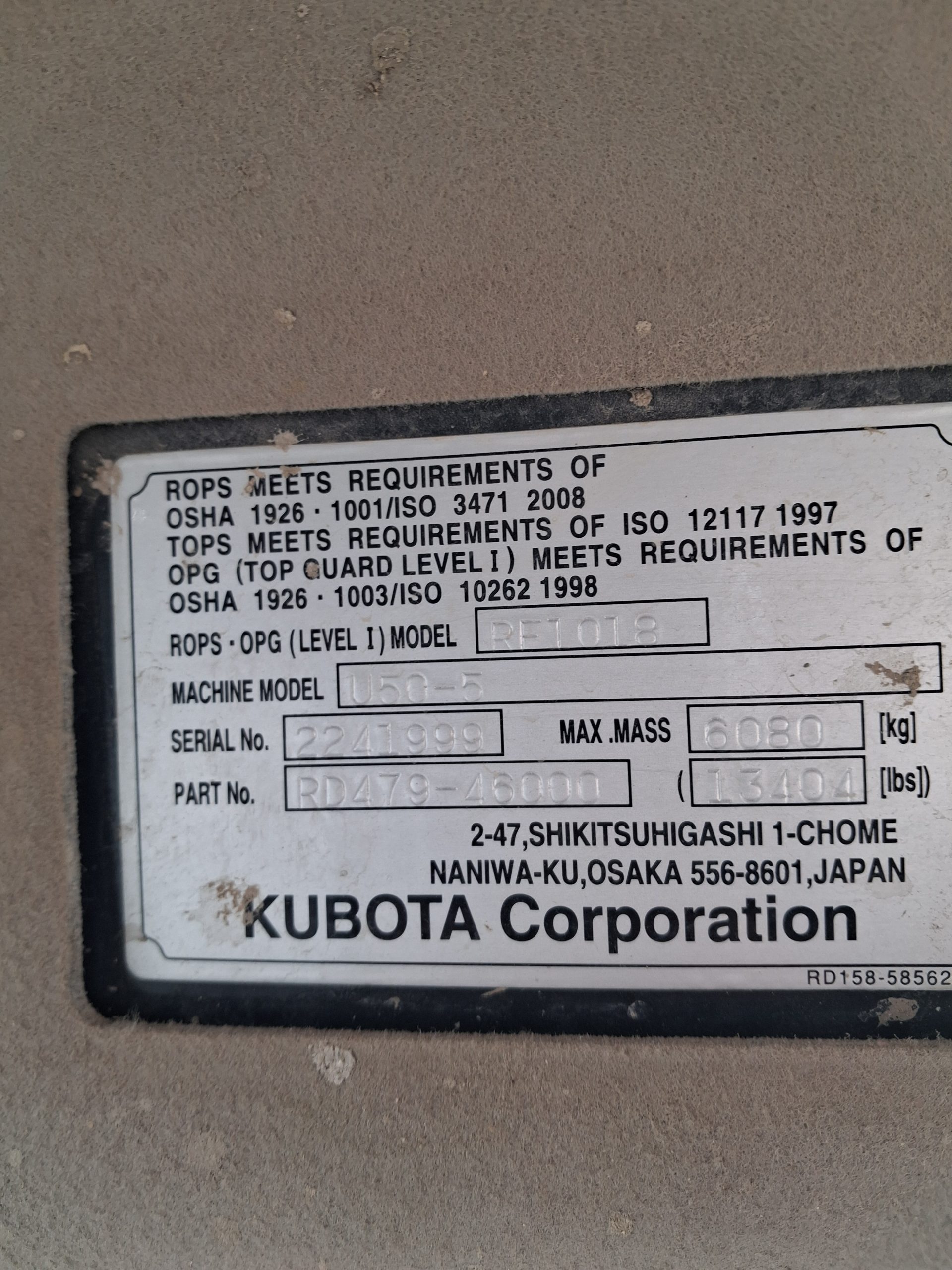 Mini excavadora Oruga KUBOTA U50-5📅2022 - Imagen 12